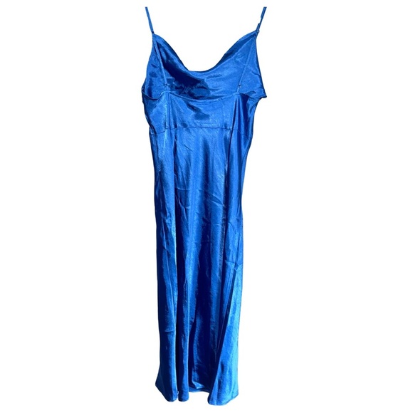 NWT Satin Cowl Neck Midi Dress - Picture 5 of 6